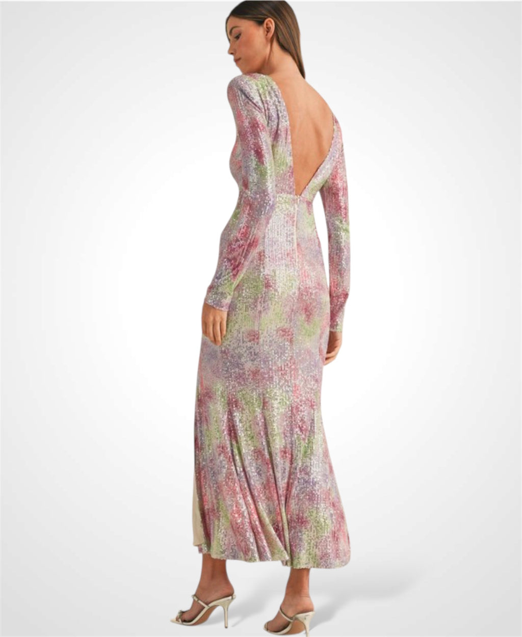 SJQ - LONG SLEEVE SEQUIN MAXI DRESS