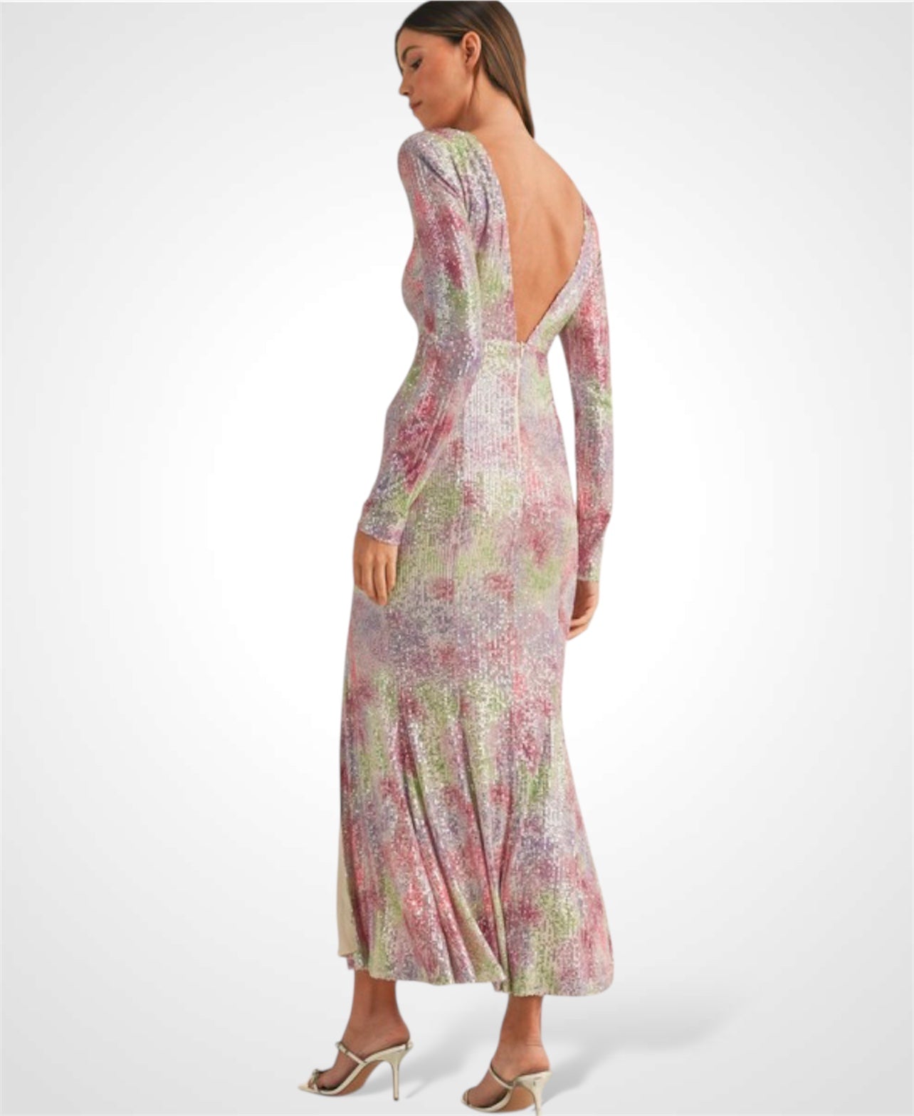 SJQ - LONG SLEEVE SEQUIN MAXI DRESS