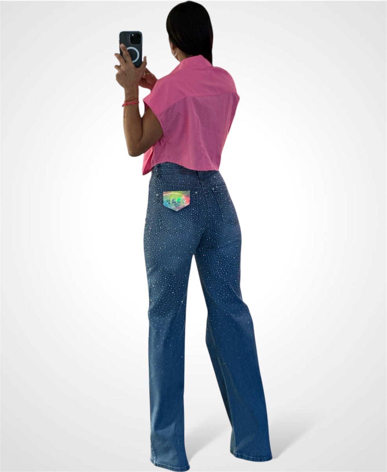 PINK CROP SOLID POCKET TOP