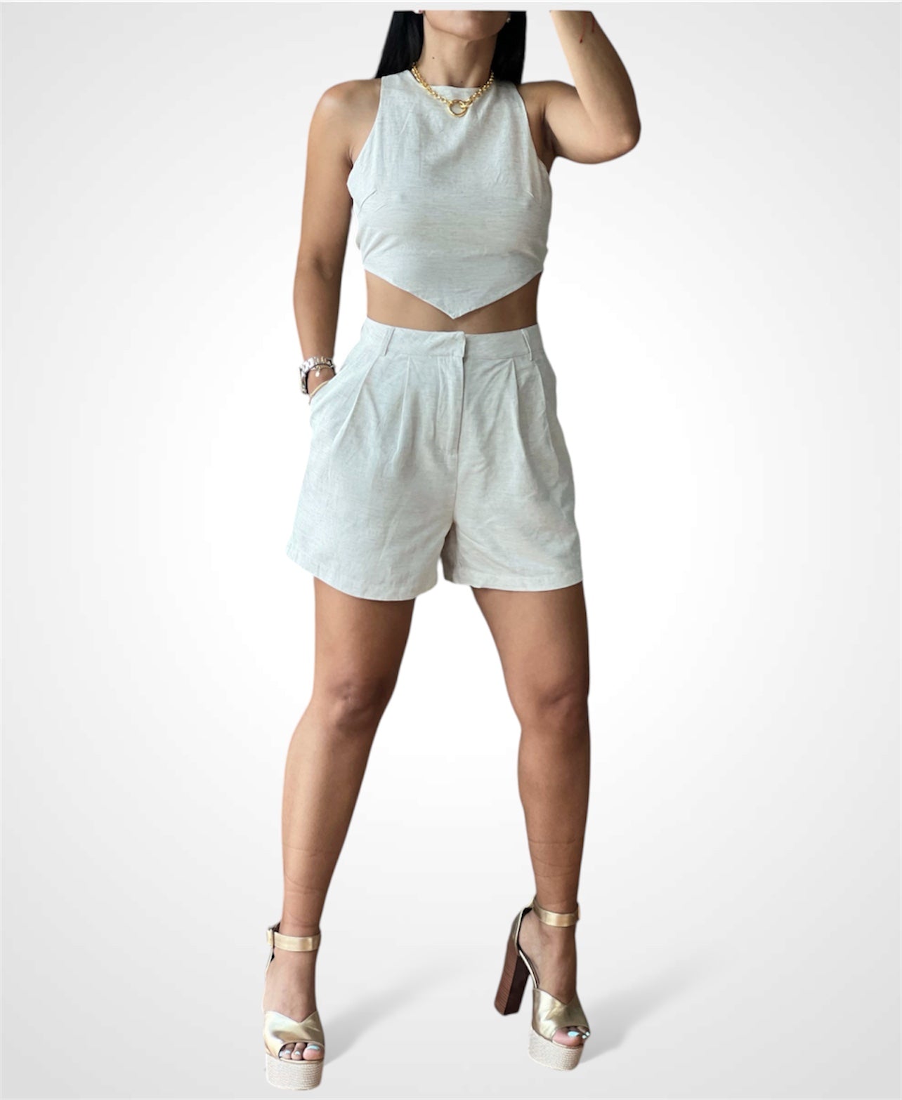 Mid Pleated Short-2