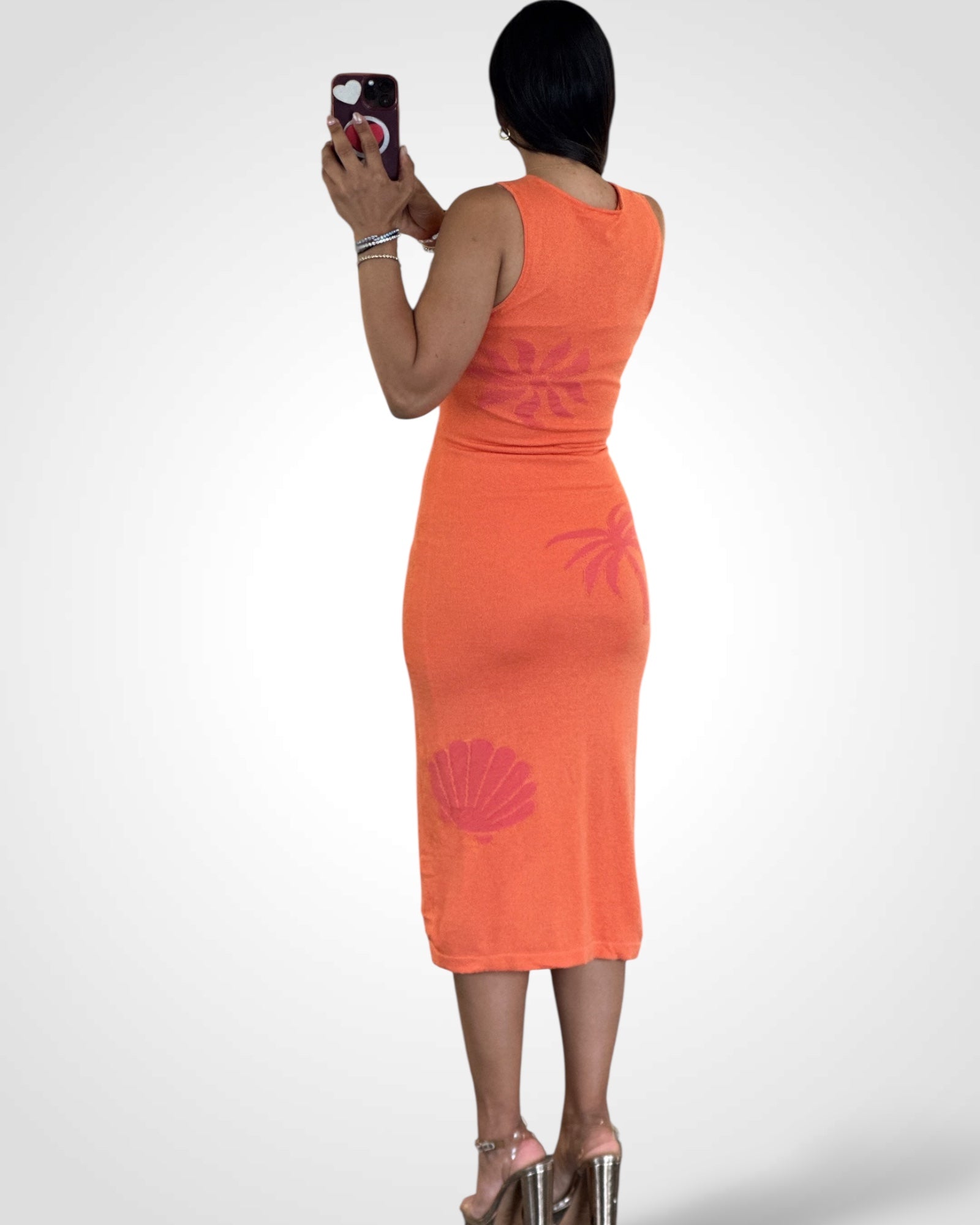 SJQ-SLEEVELESS ROUND NECK SWEATER MIDI DRESS