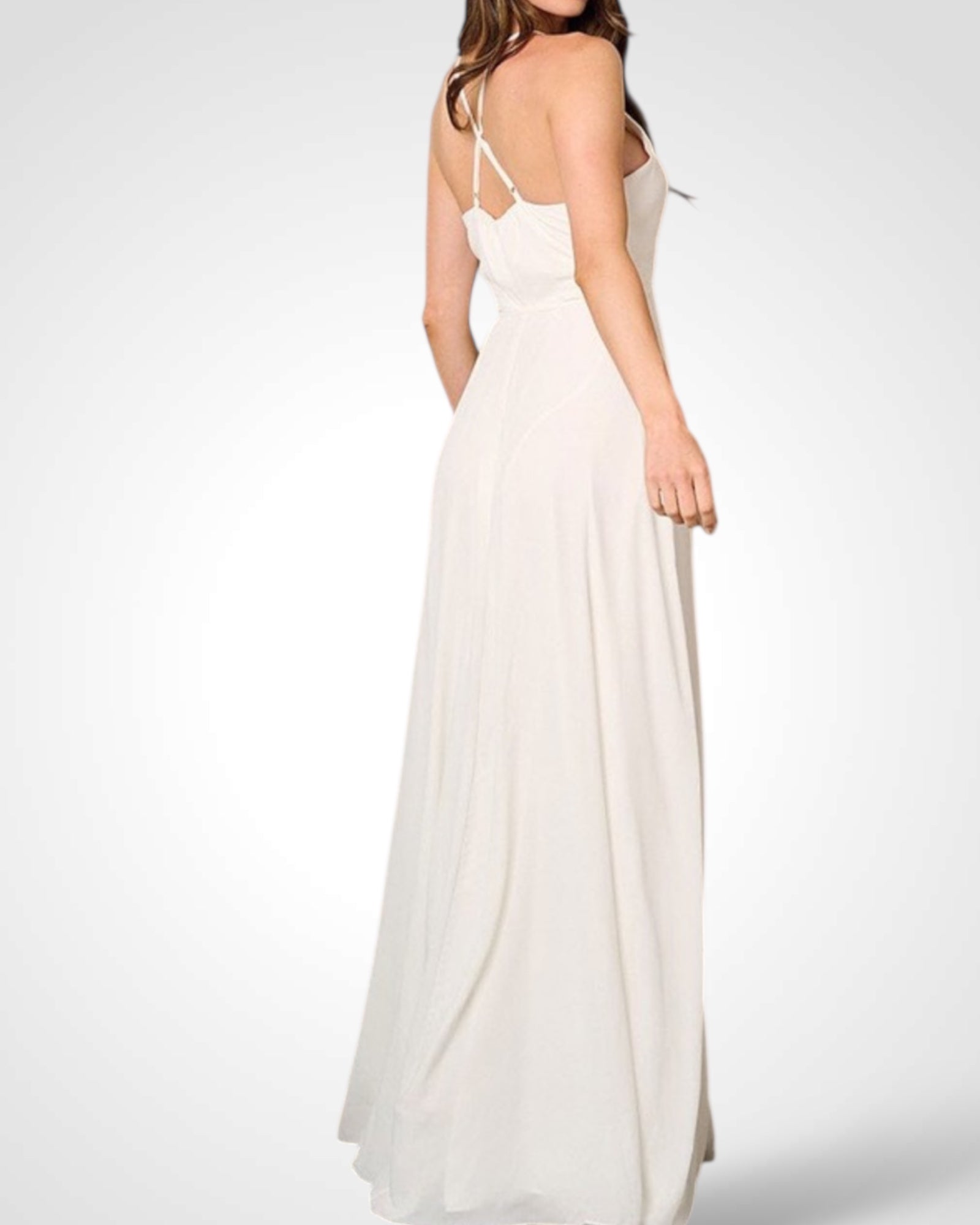 Sleeveless Surplice Self Tie Maxi Dress-4