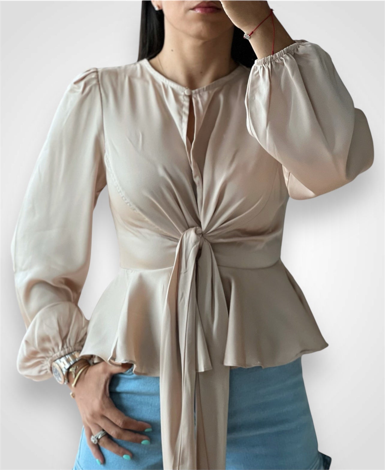 Taupe Silky Top•-1