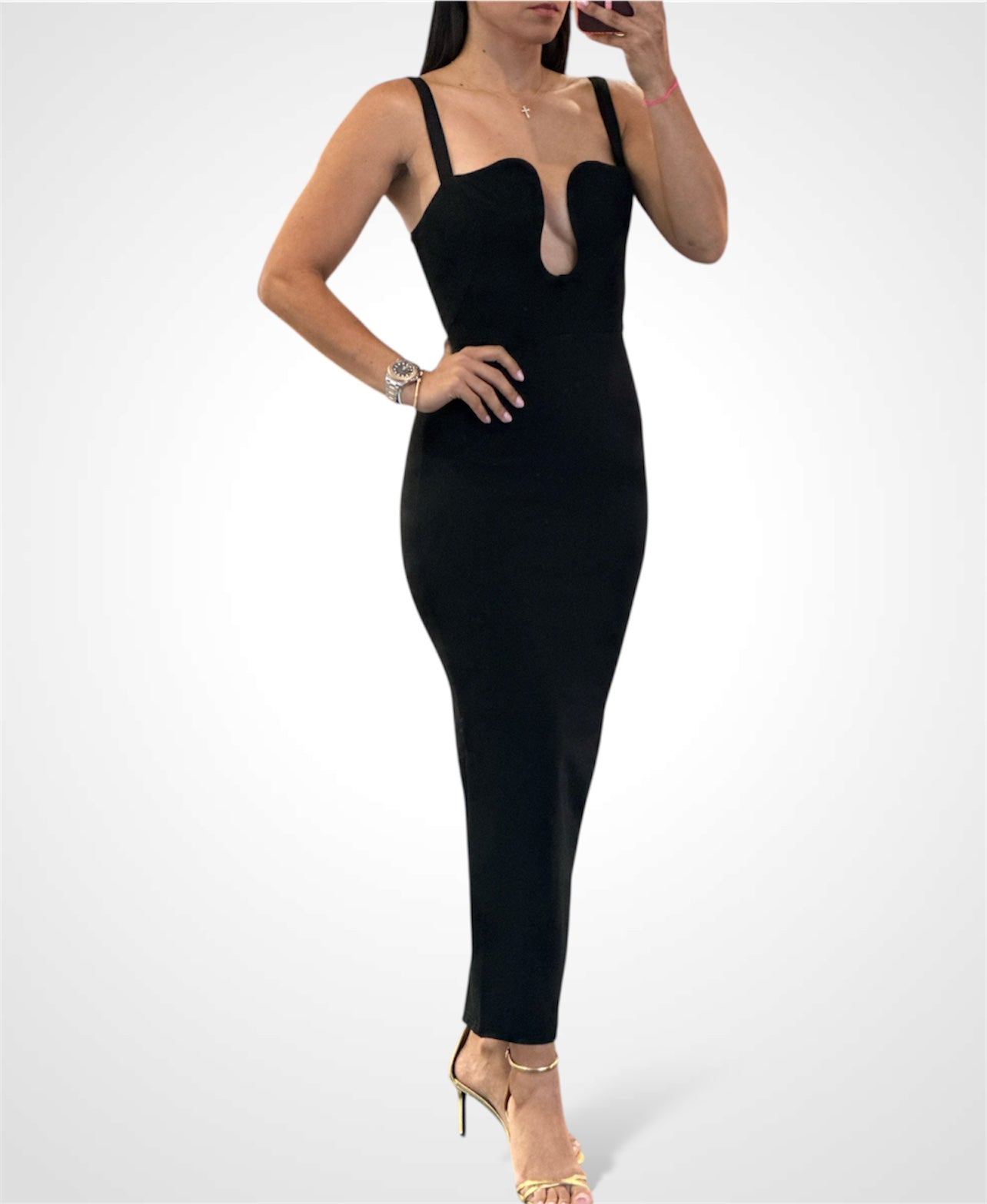 Shaped Bust Long Dress