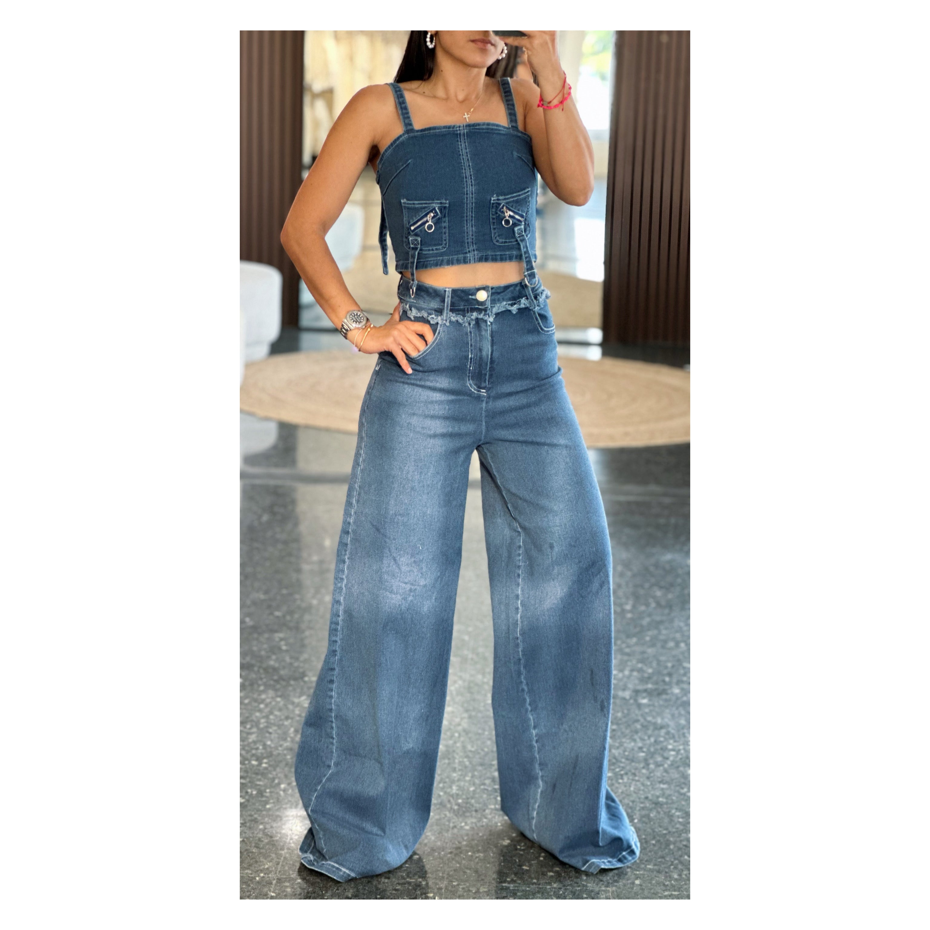 DENIM LONG PANTS•-1