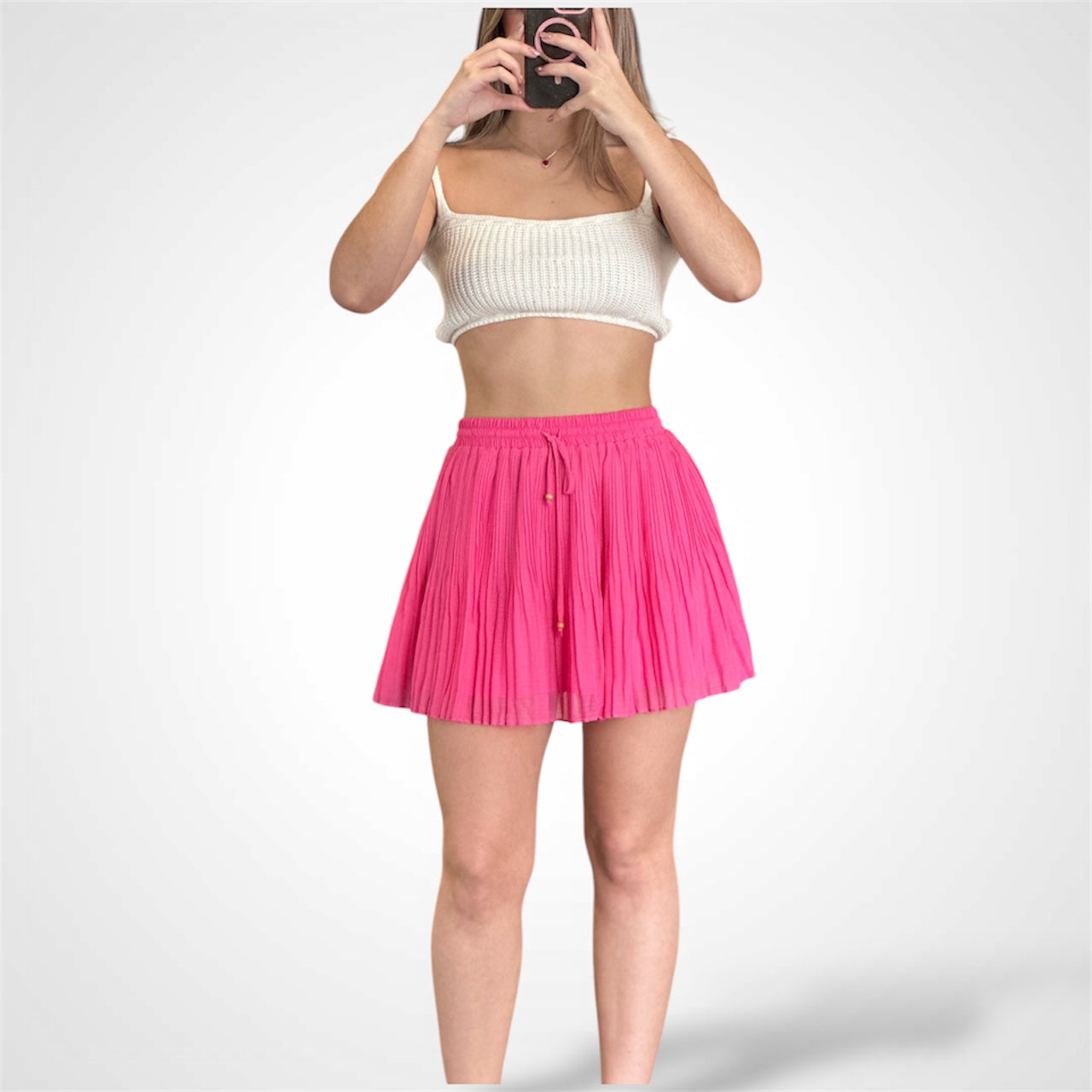 DRAW STRING PLEATED SKORT•-3