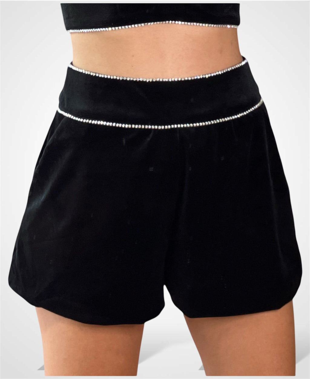 Rhinestone Trim Short