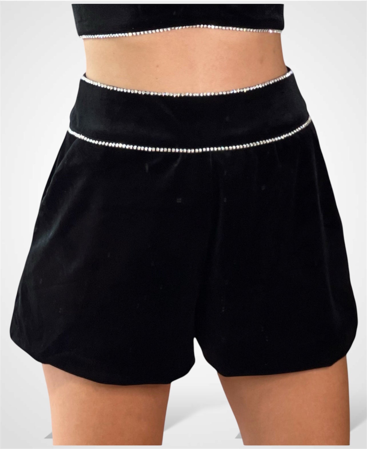 Rhinestone Trim Short