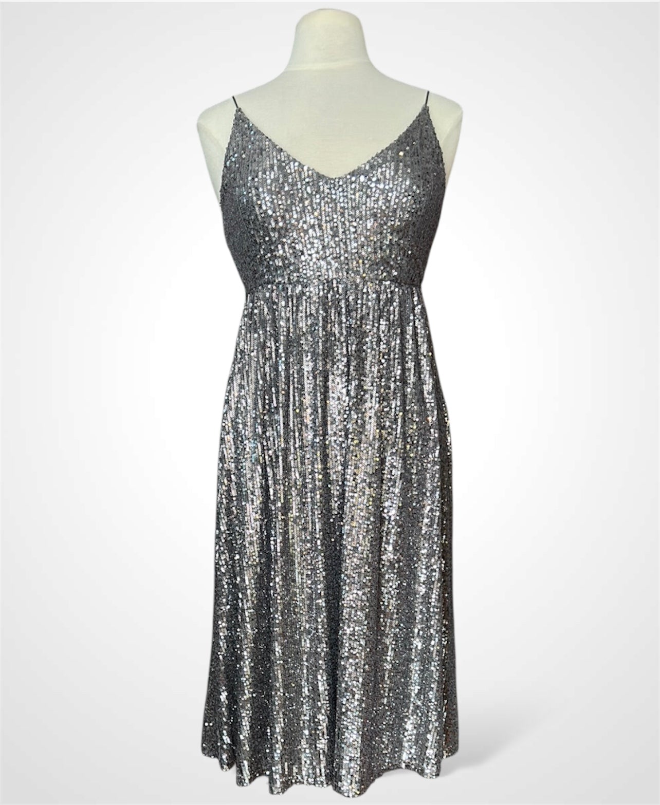 Sequin Silver Dress•-1
