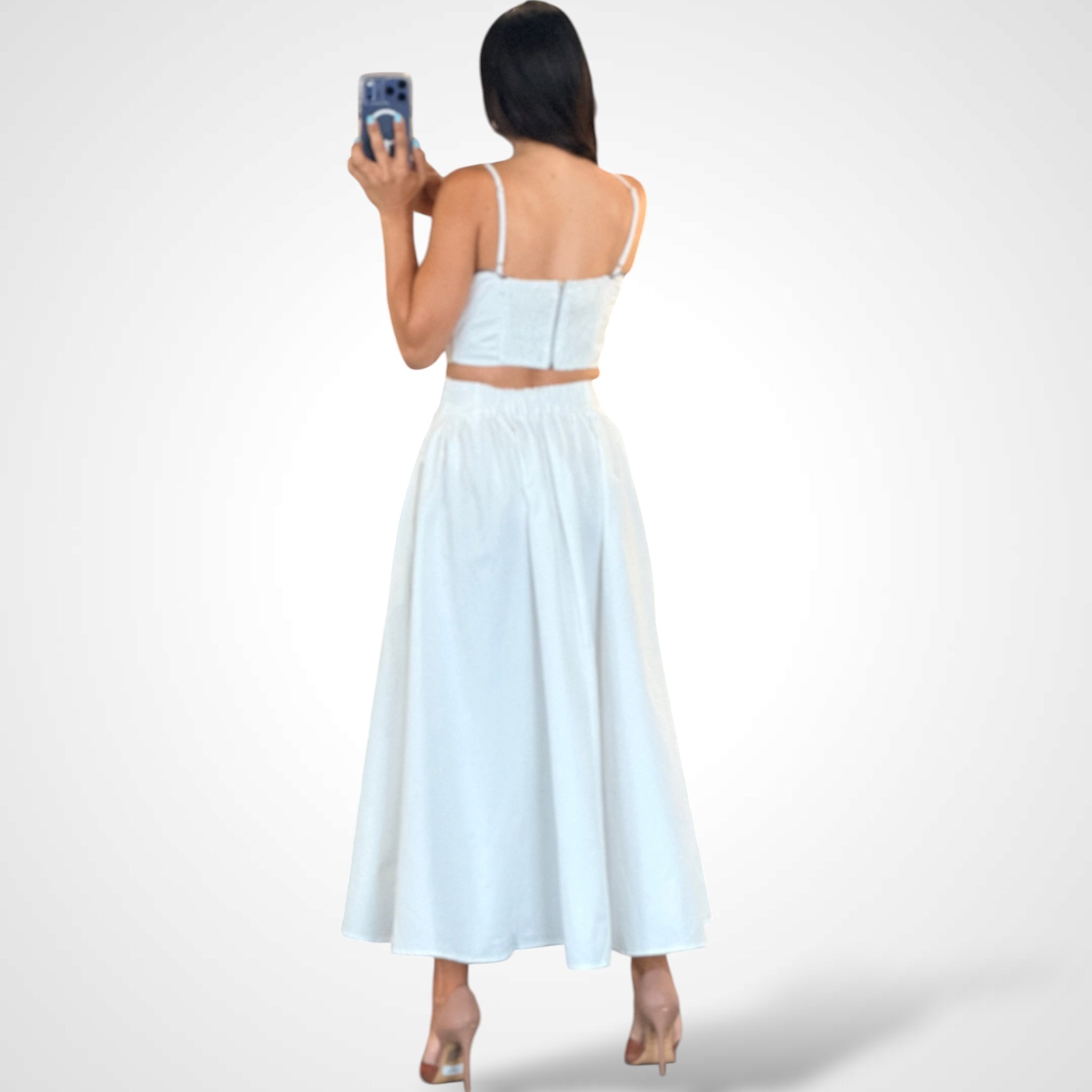 Solid Midi Dress•-3
