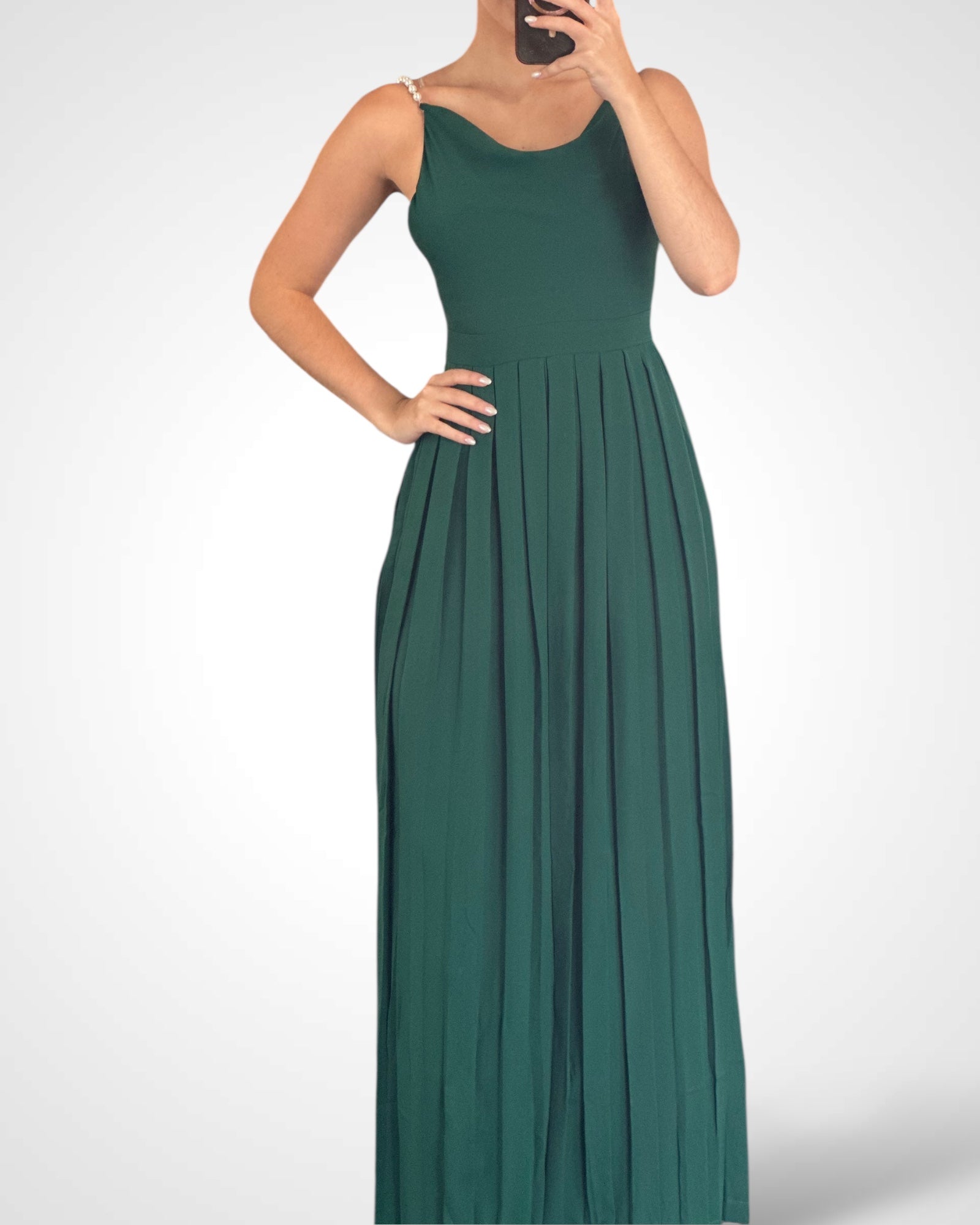 GREENPearl Detail Wide Leg Jumpsuit