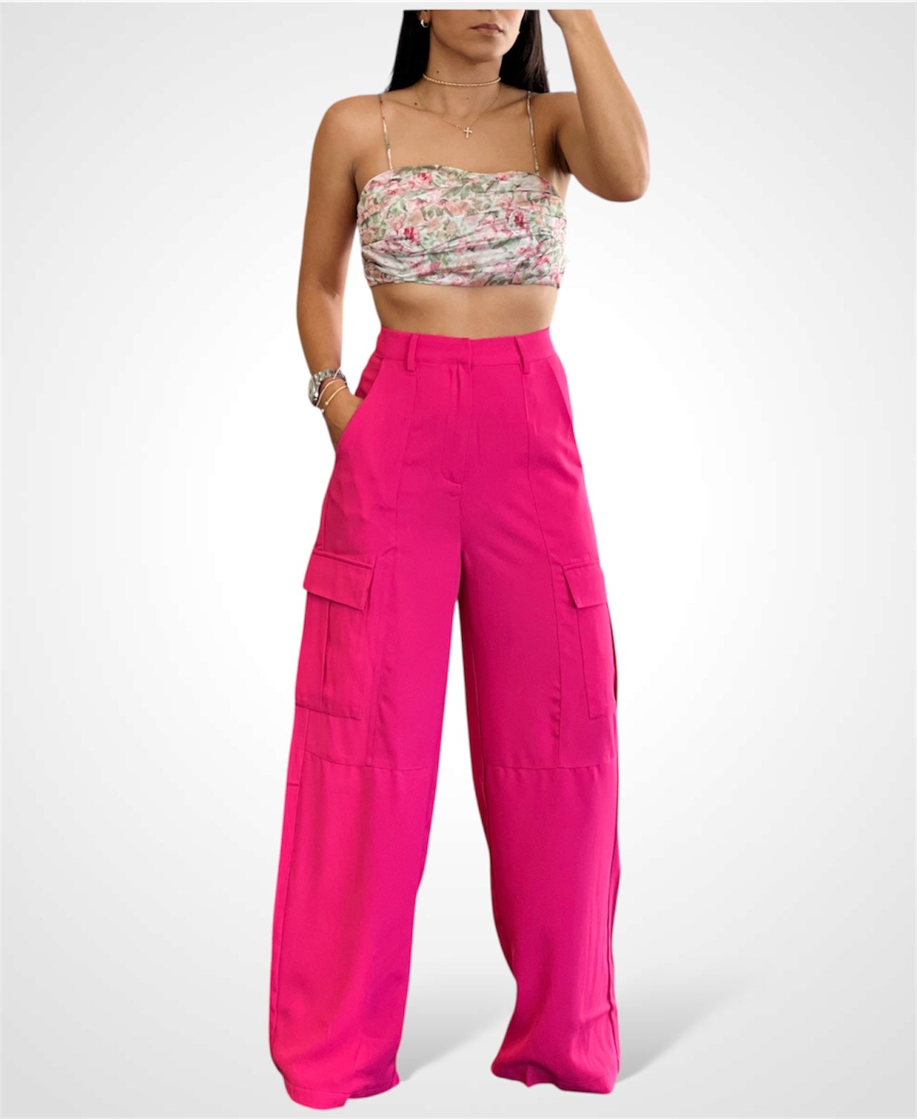 SJ - Rose Print Crop top