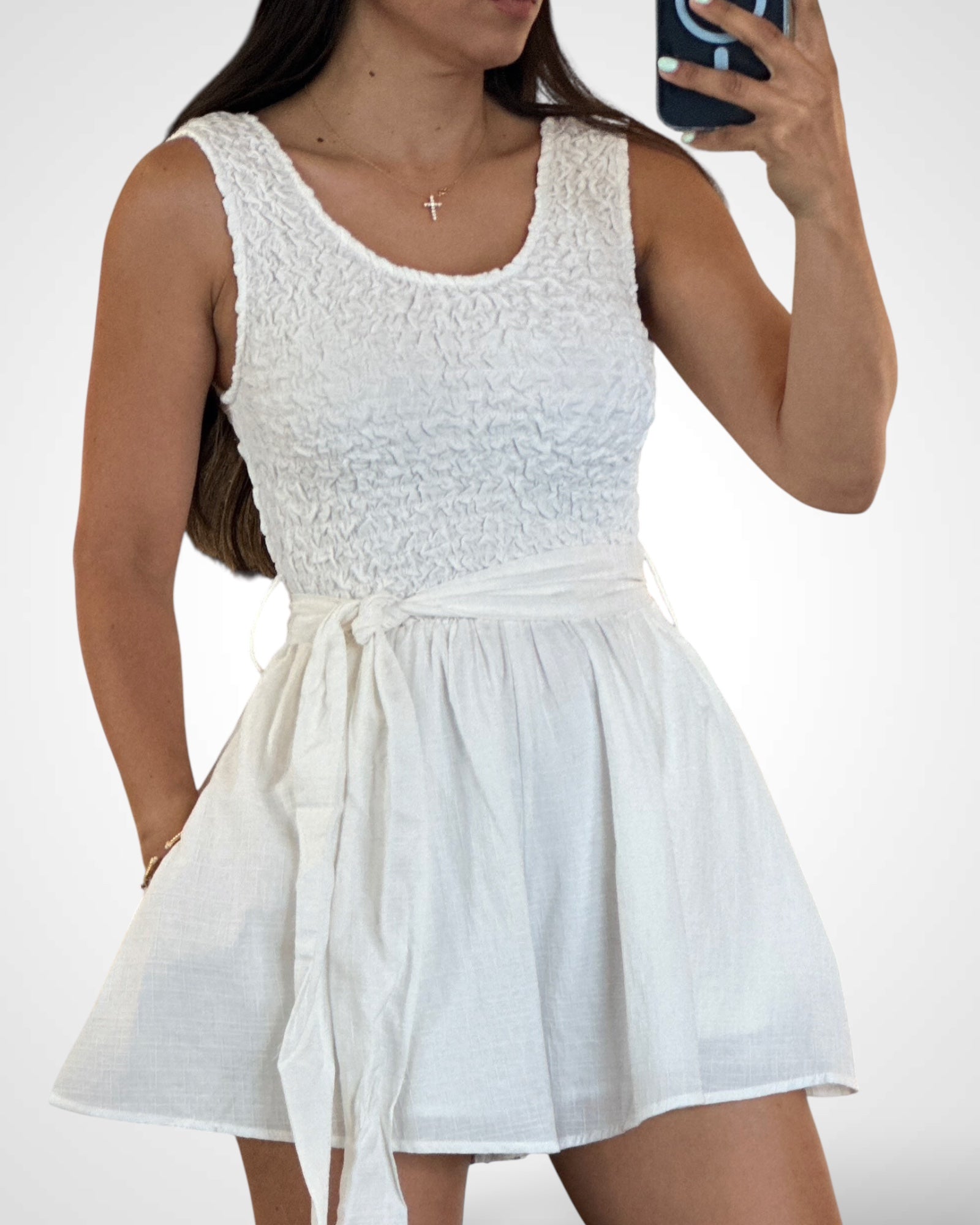 Smocking Top Romper•-1