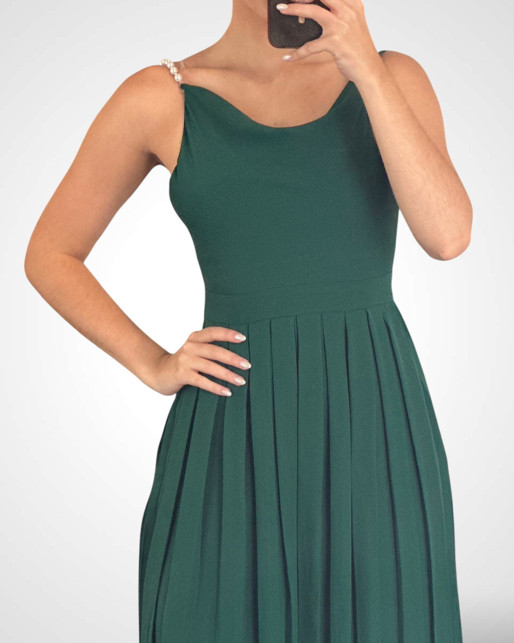 GREENPearl Detail Wide Leg Jumpsuit