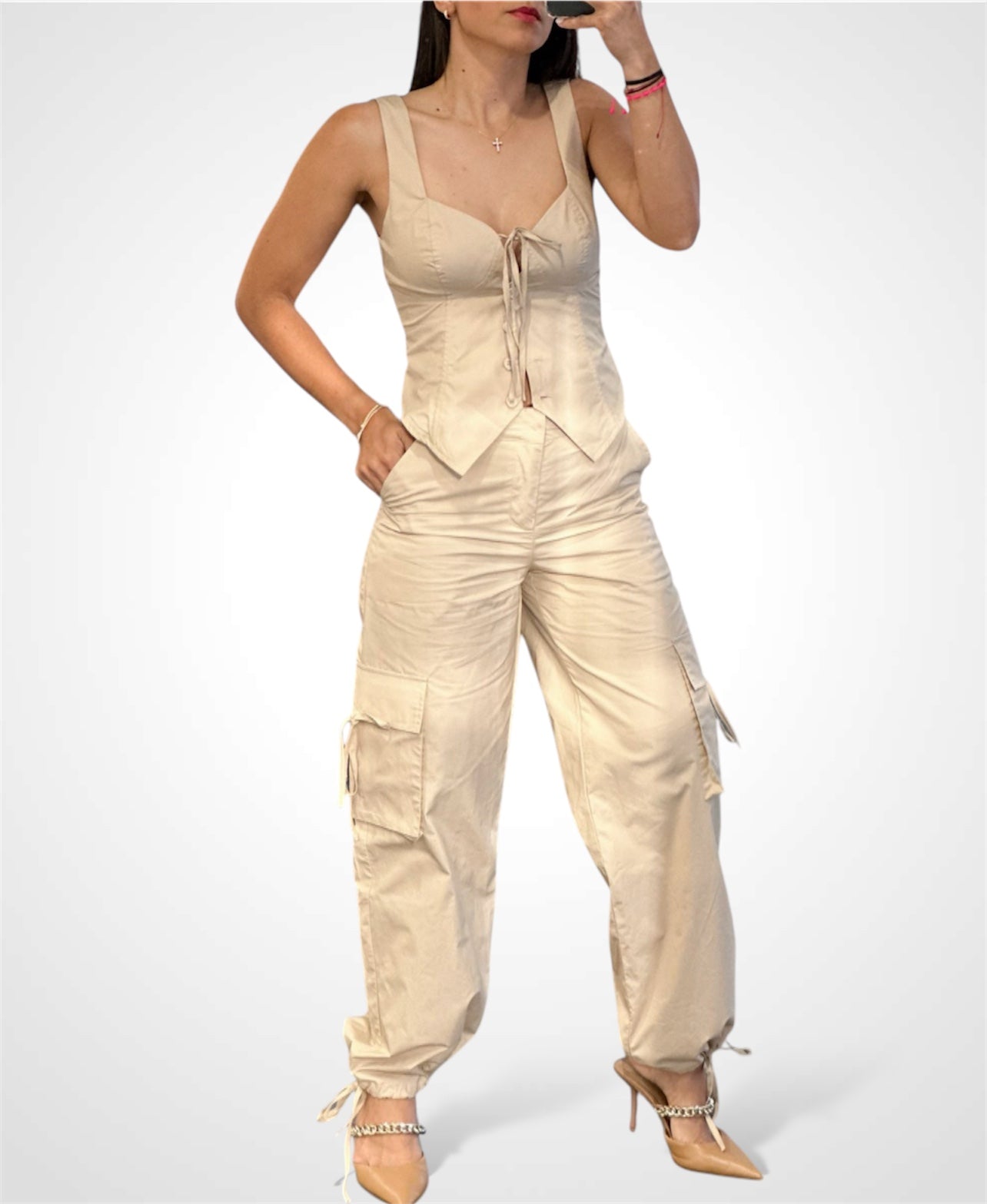 BUTTON FRONT BUSTIER TOP