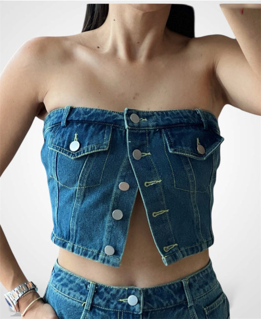Denim Tube Top