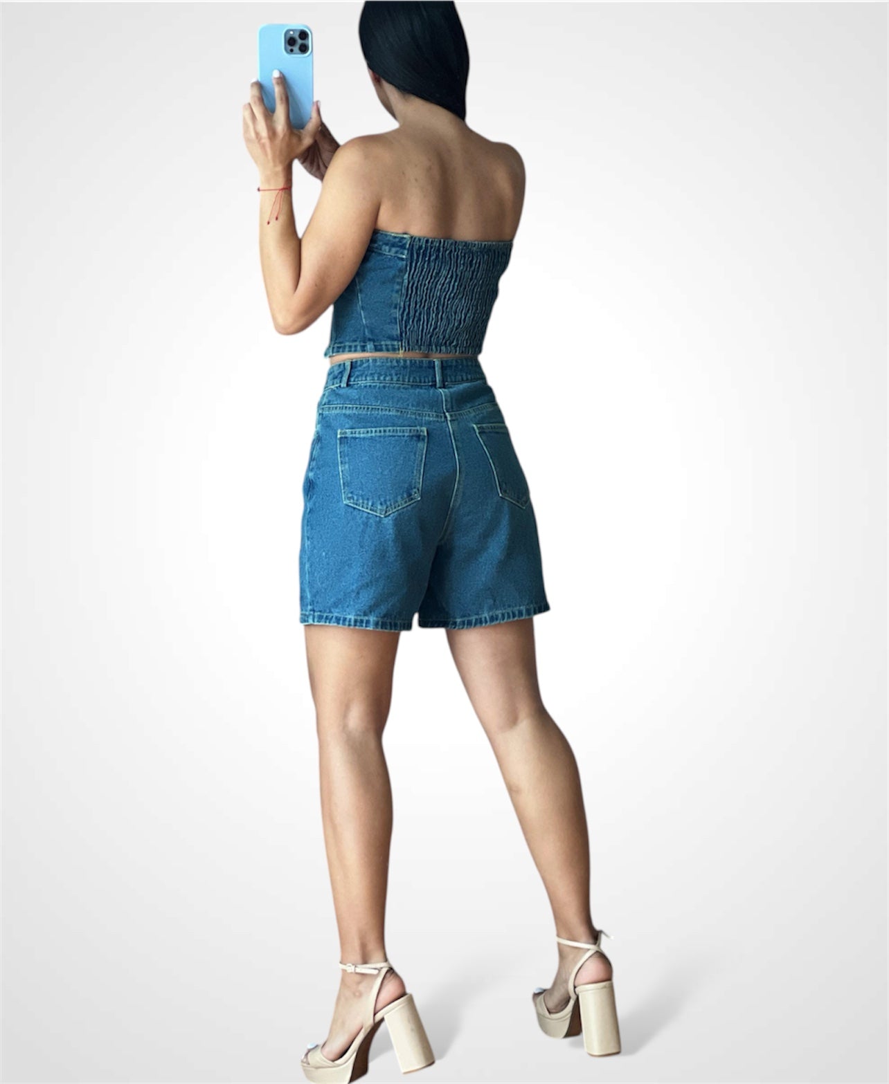 Denim Tube Top•-3
