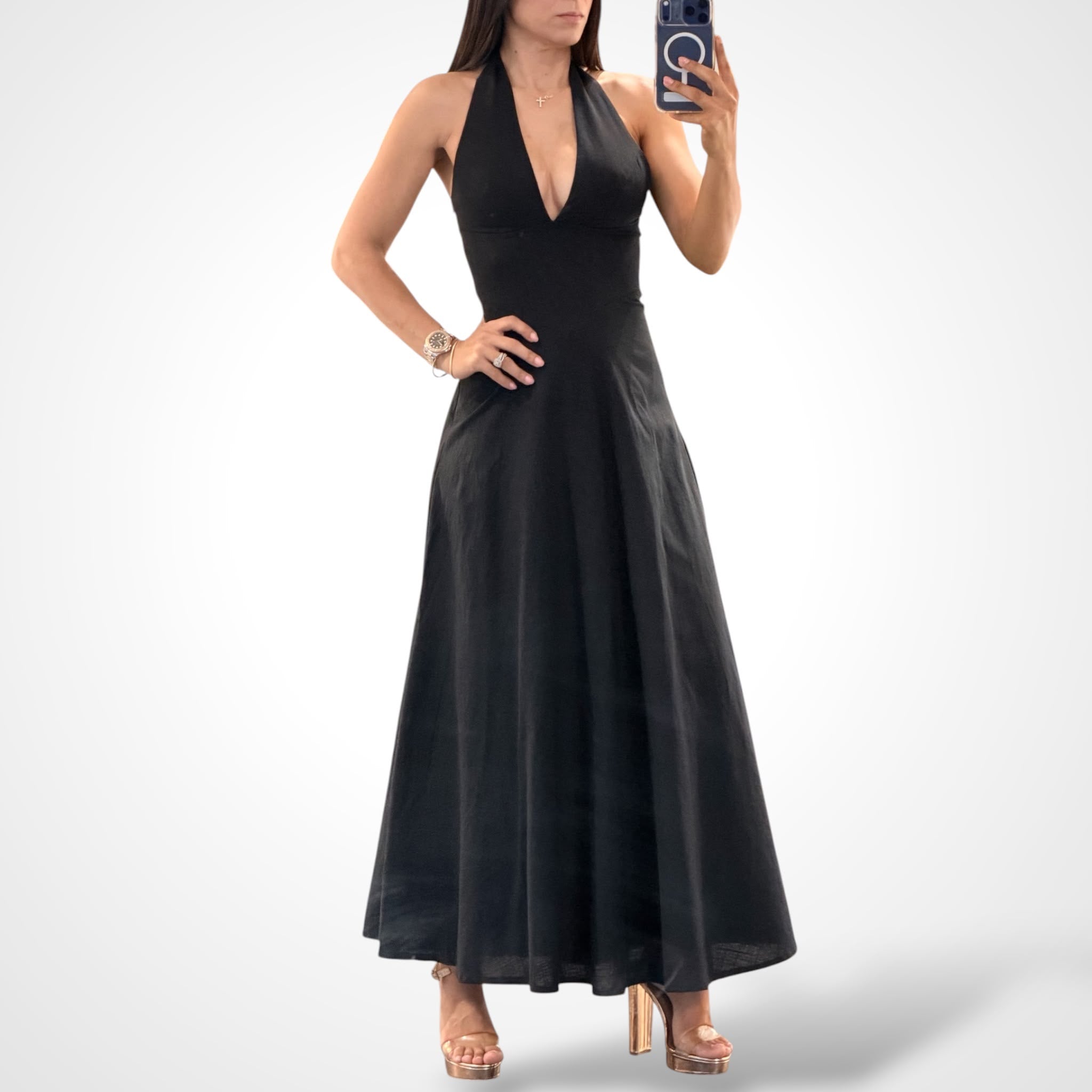 Halter Necklace Maxi Dress – Asterisco Boutique