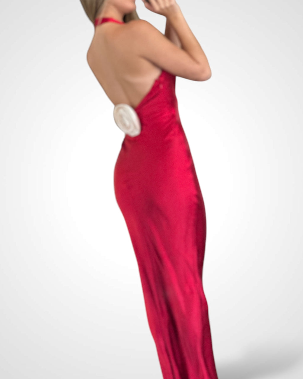 SJQ-Halterneck Satin Maxi Dress