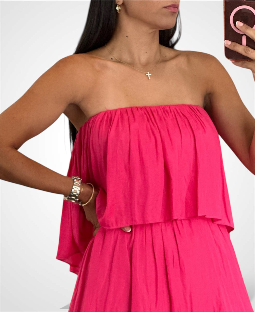 TIERED HIGH LOW DRESS