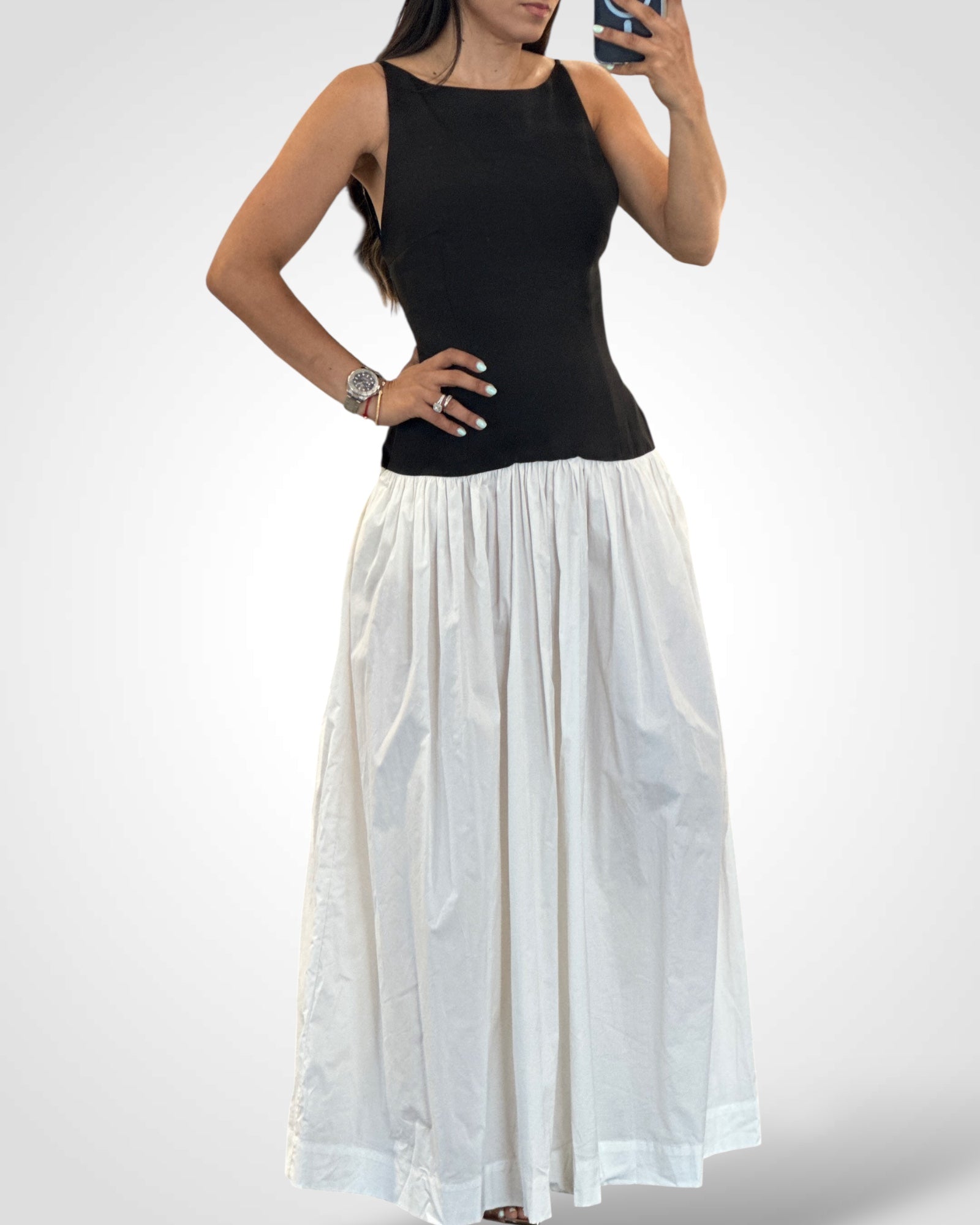 2Tone Midi Open Back Dress