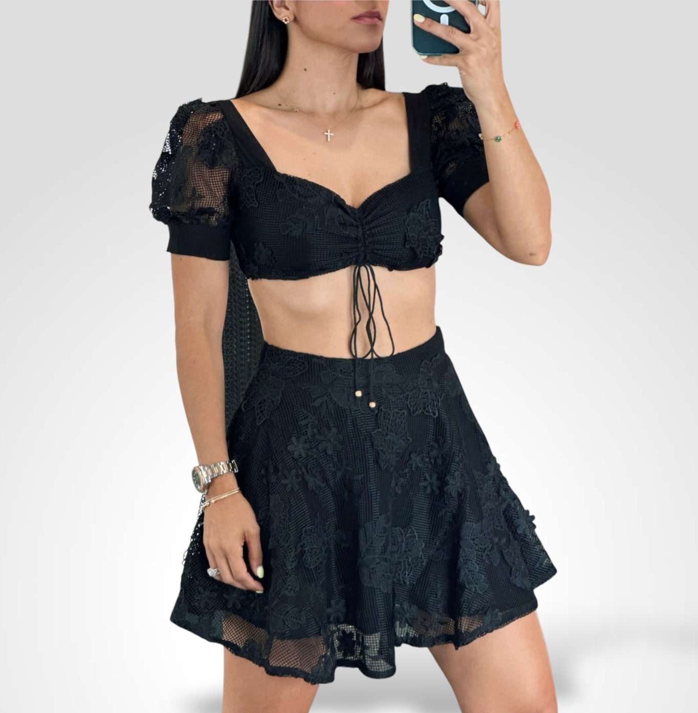 Puff Sleeve Crochet Set•-1