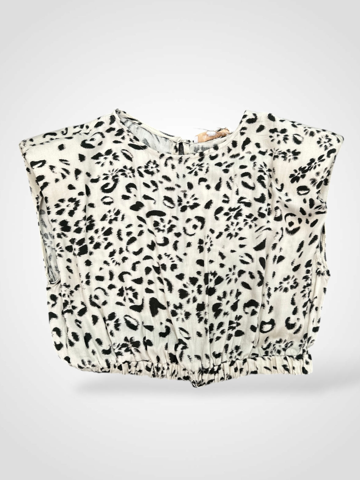 Cream Black Crop Top