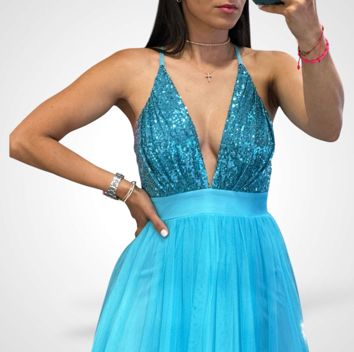 Lt. Blue Maxi Dress-2