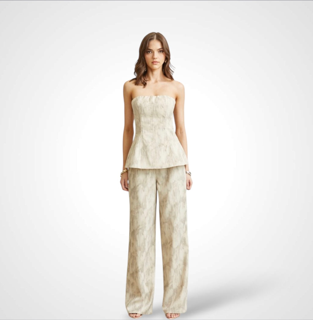 Brush Stroke Corset Top & Pant 2-pc Set