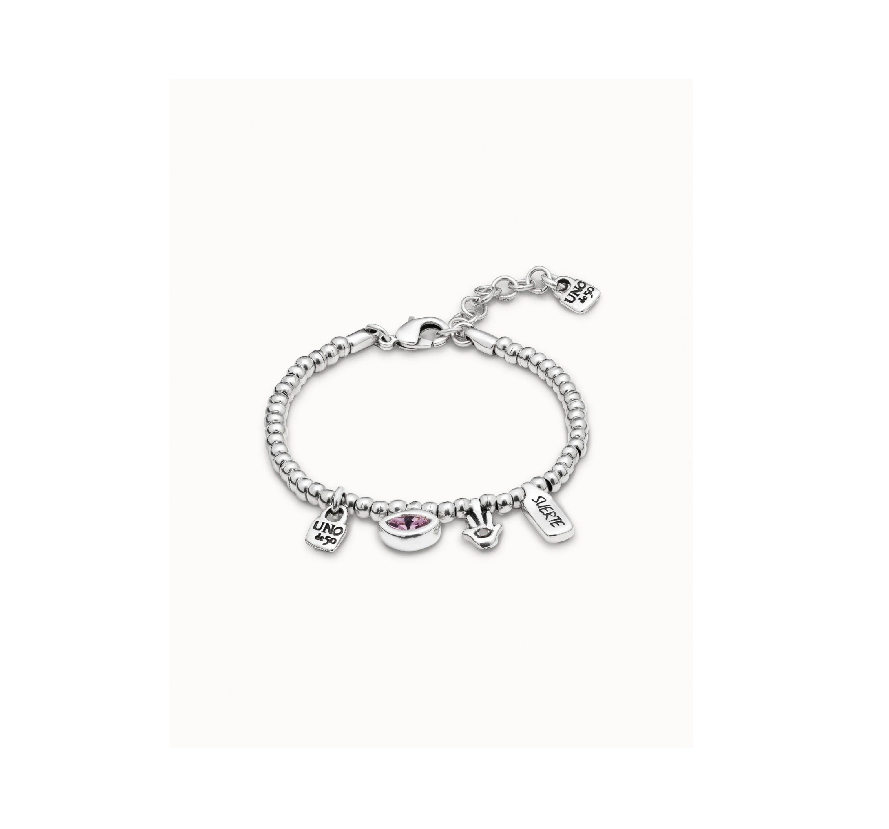 UNO D 50-Sterling silver-plated bracelet with crystals•-1