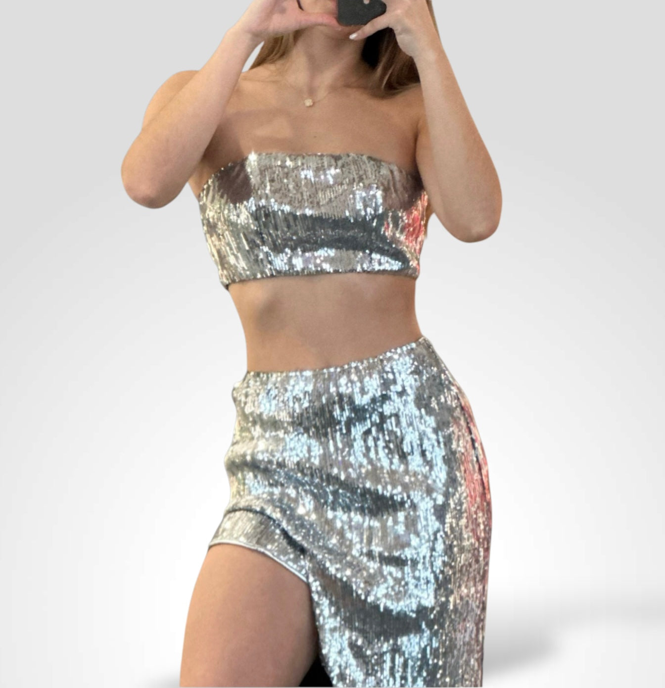 SILVER SEQUIN SET•-2