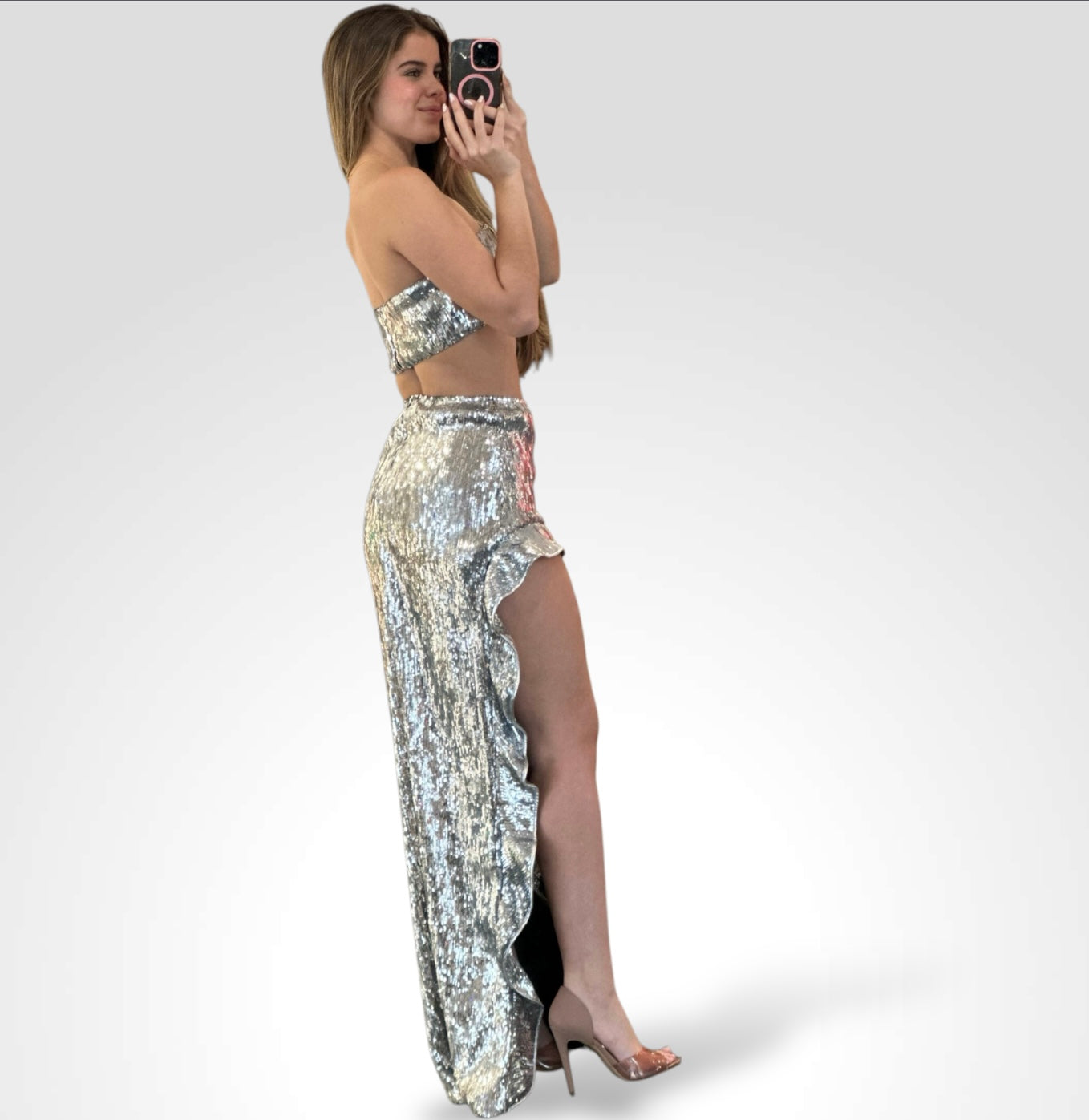 SILVER SEQUIN SET•-3