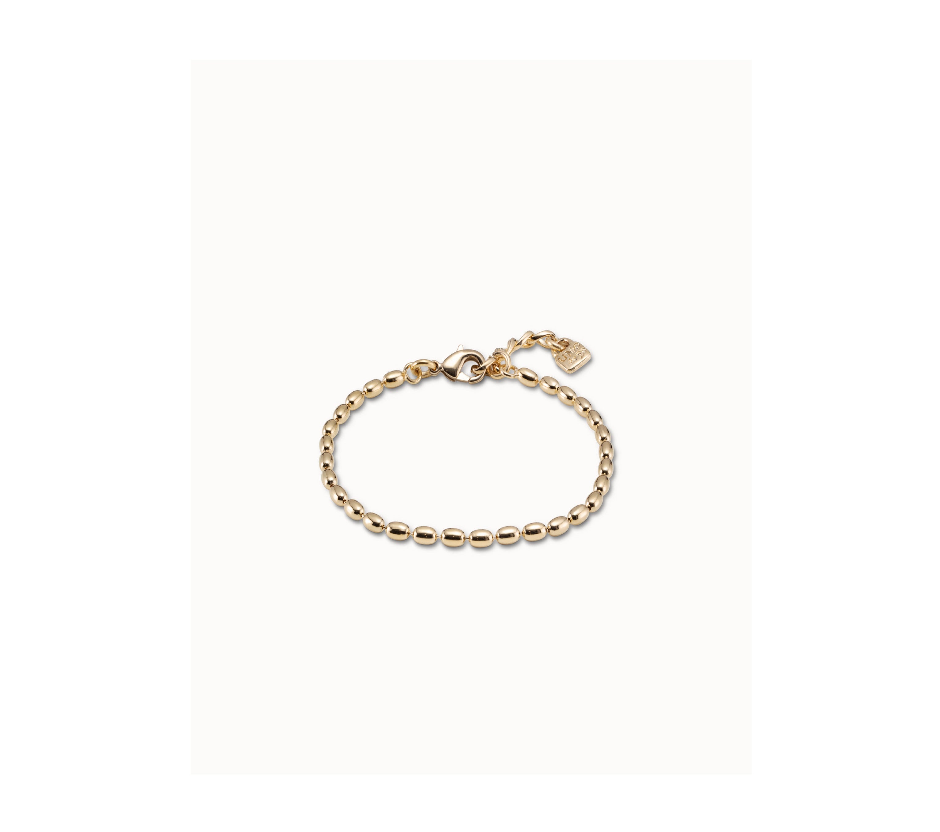 UNO D 50-18K gold-plated small oval links chain with carabiner clasp•-1