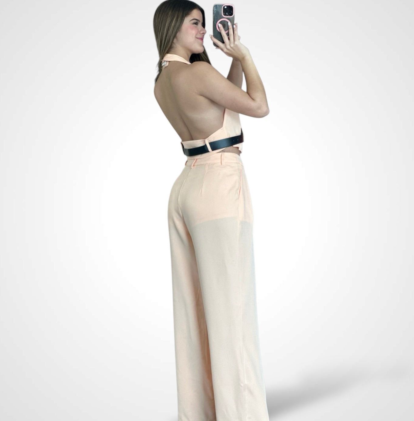 SJ- WORK IT BELTED VEST HALTER TOP & PANTS SET-3