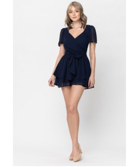 SJQ-Navy Cross Over Romper