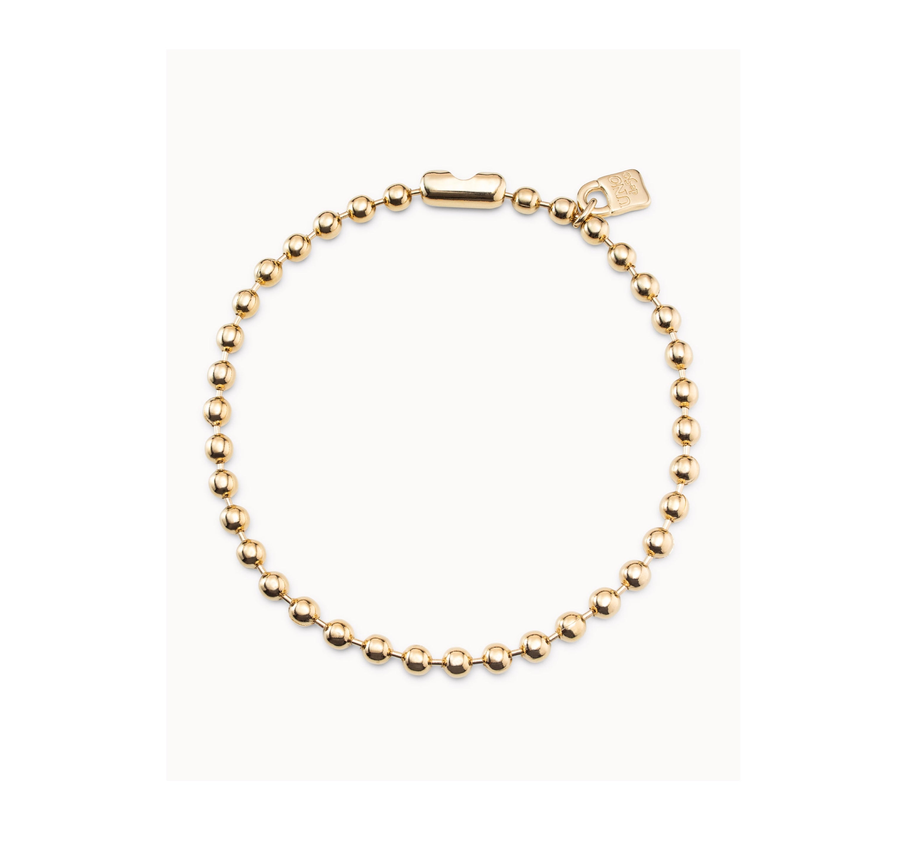 UNO D 50-Collar bañado en oro de 18k con cuentas esféricas grandes y cierre hormiga•-1
