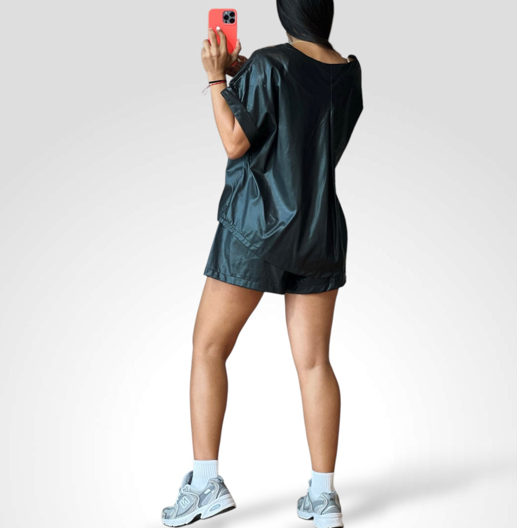 Faux Leather Oversized Set