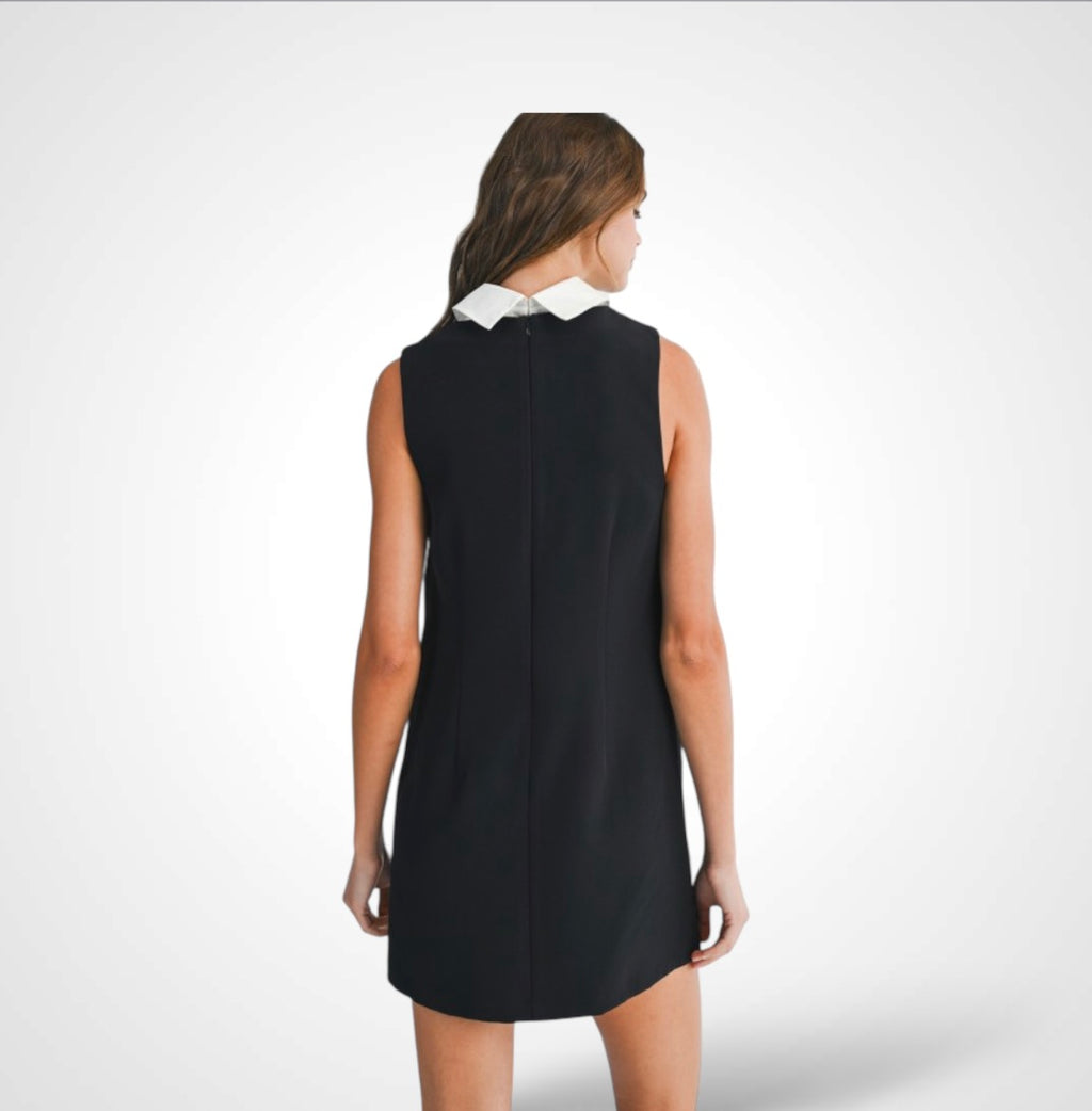 SLEEVELESS SHIRT COLLAR DRESS