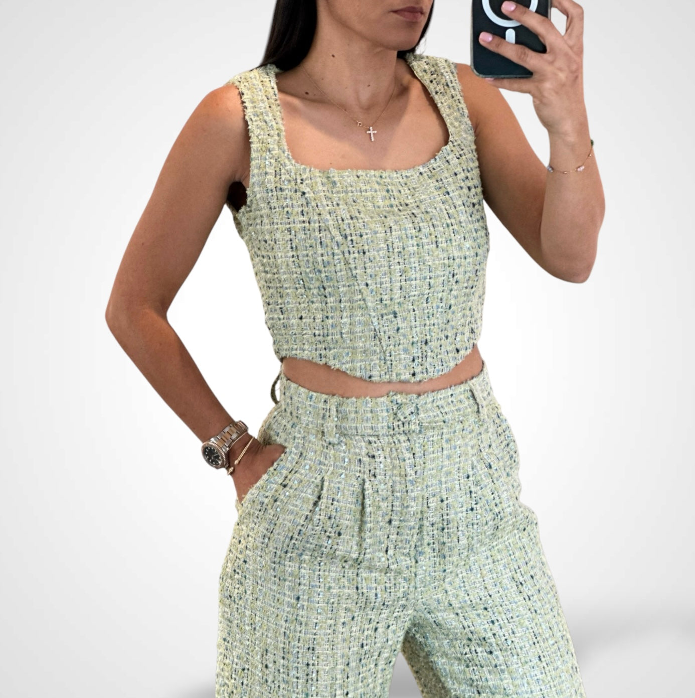 Tweet Crop & Pants Set•-2