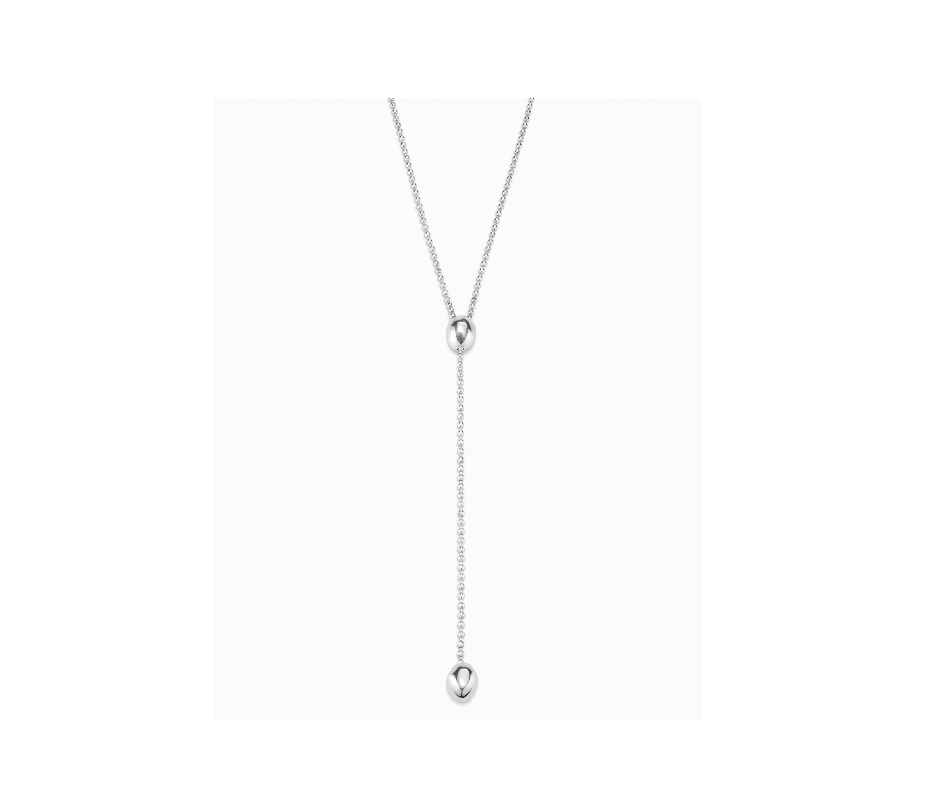UNO D 50-Sterling silver-plated long necklace•-1