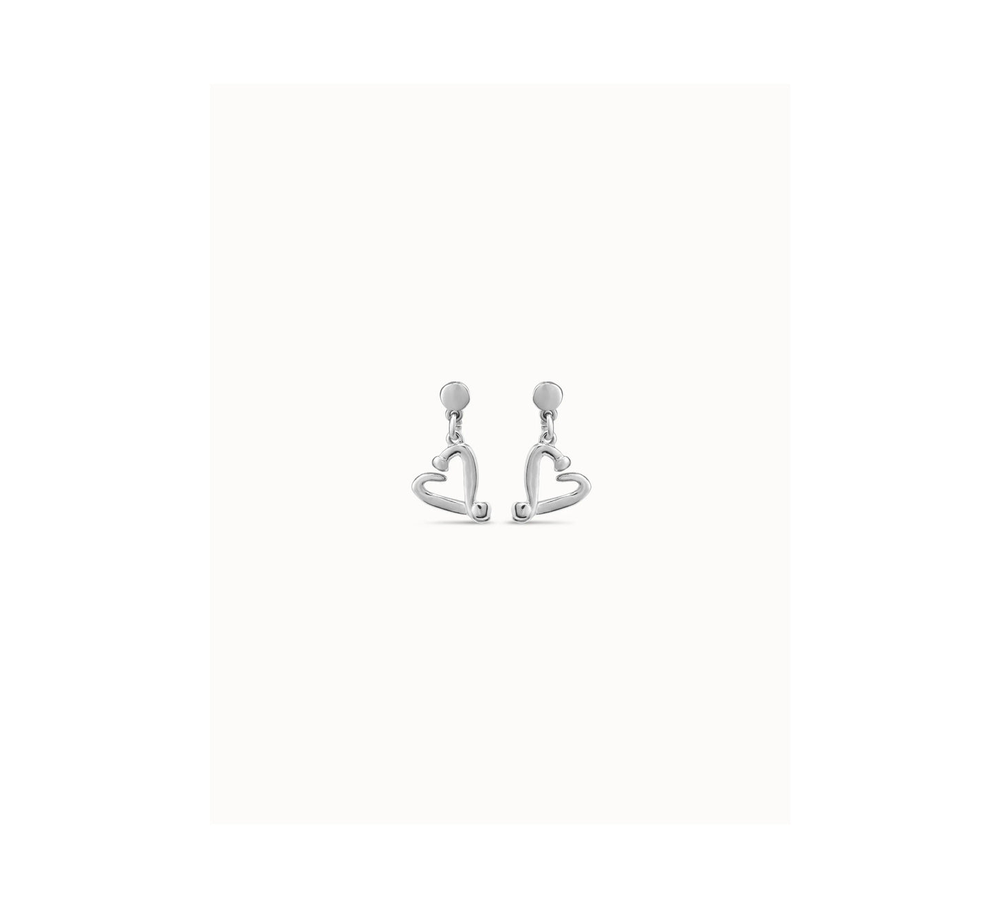 UNO D 50-Sterling silver-plated nailed heart shaped earrings