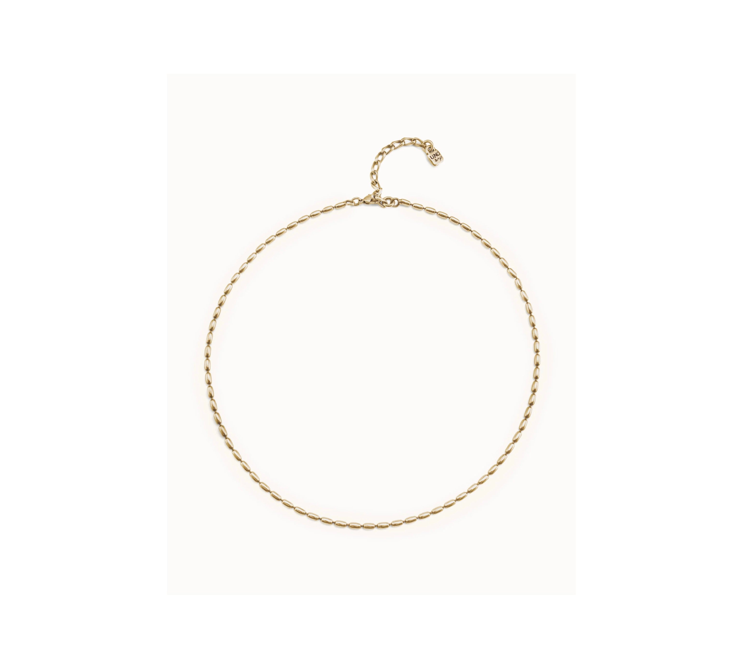 UNO D 50-18K gold-plated chain with thin oval links and carabiner clasp