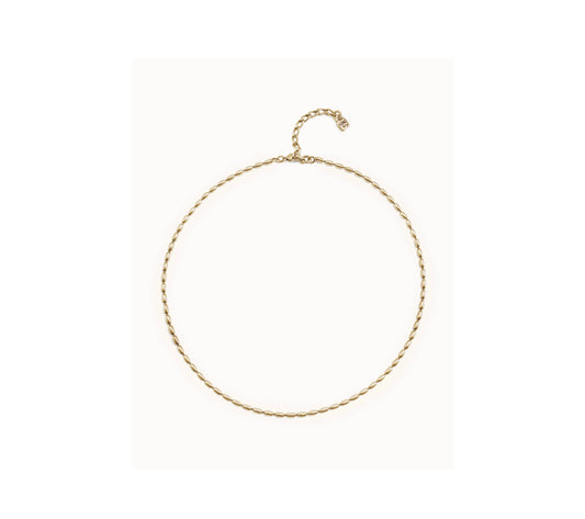 UNO D 50-18K gold-plated chain with thin oval links and carabiner clasp