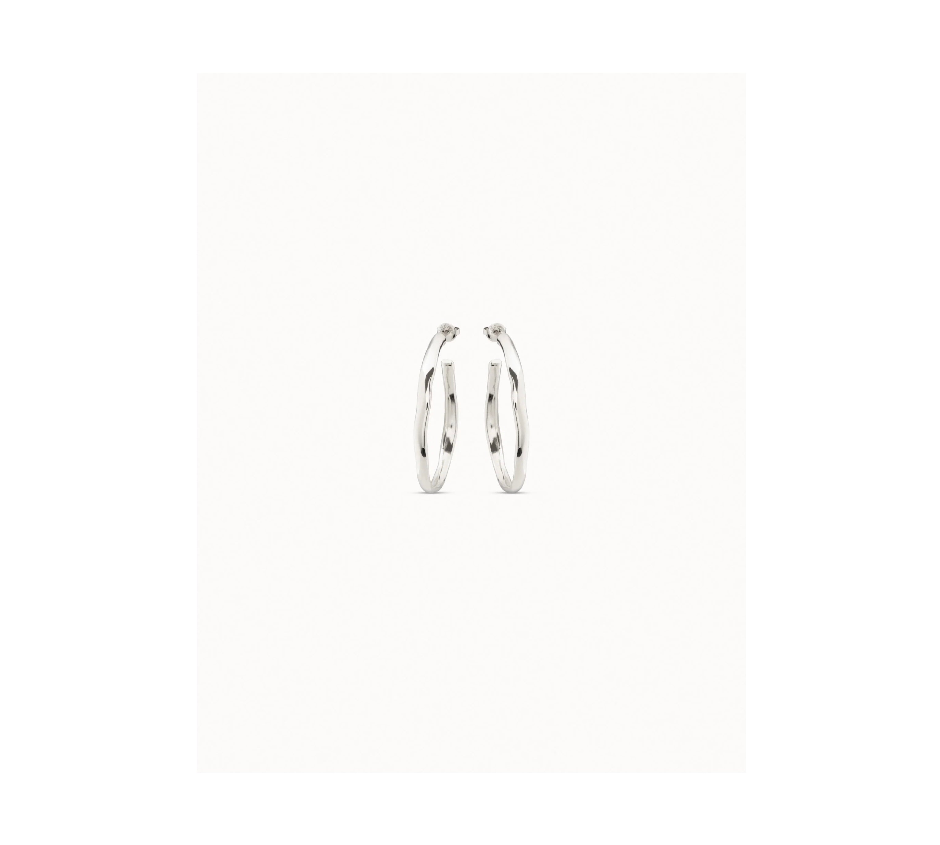 UNO D 50-Sterling silver-plated open hoop earrings