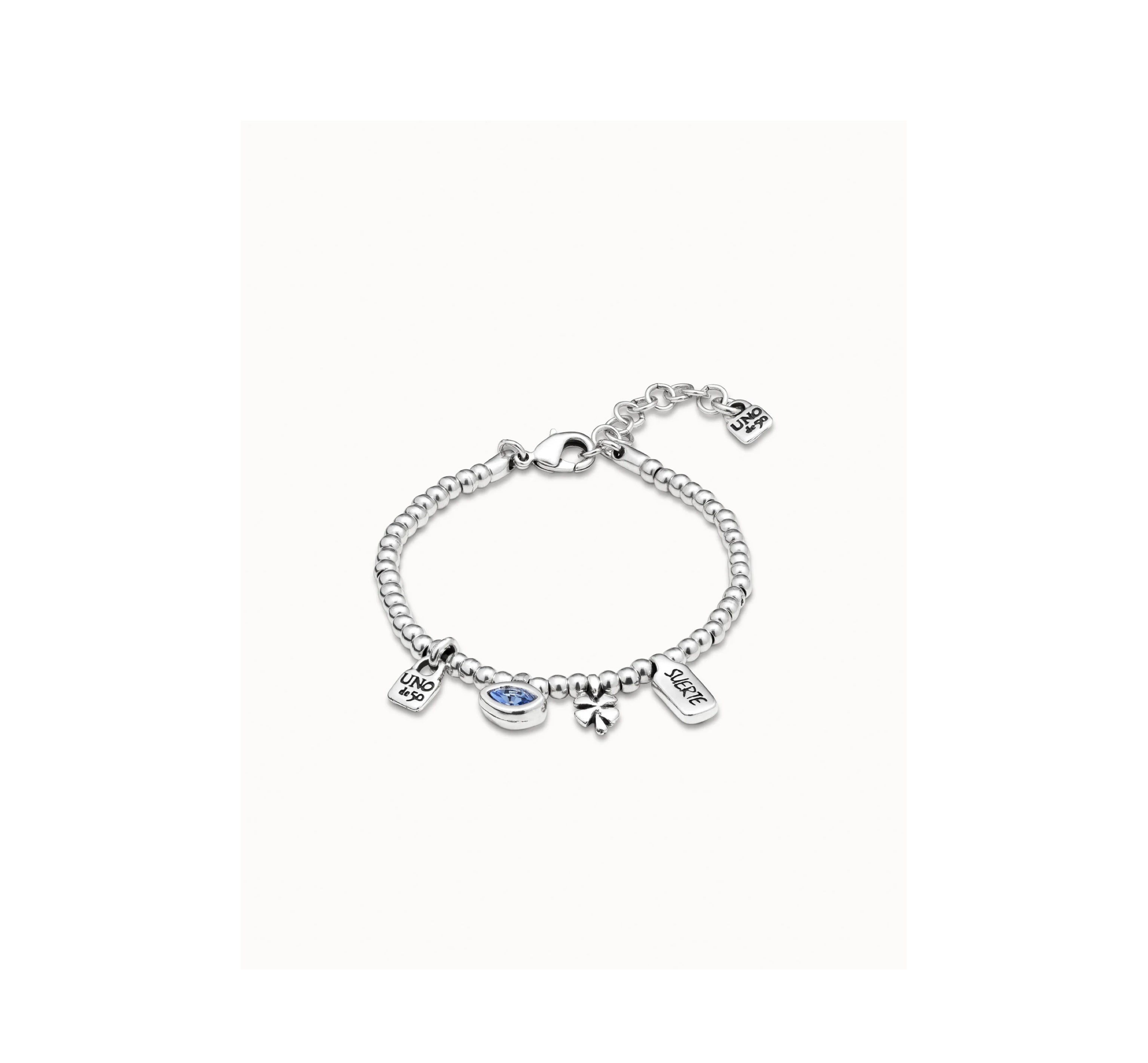 UNO D 50-Sterling silver-plated bracelet with crystal