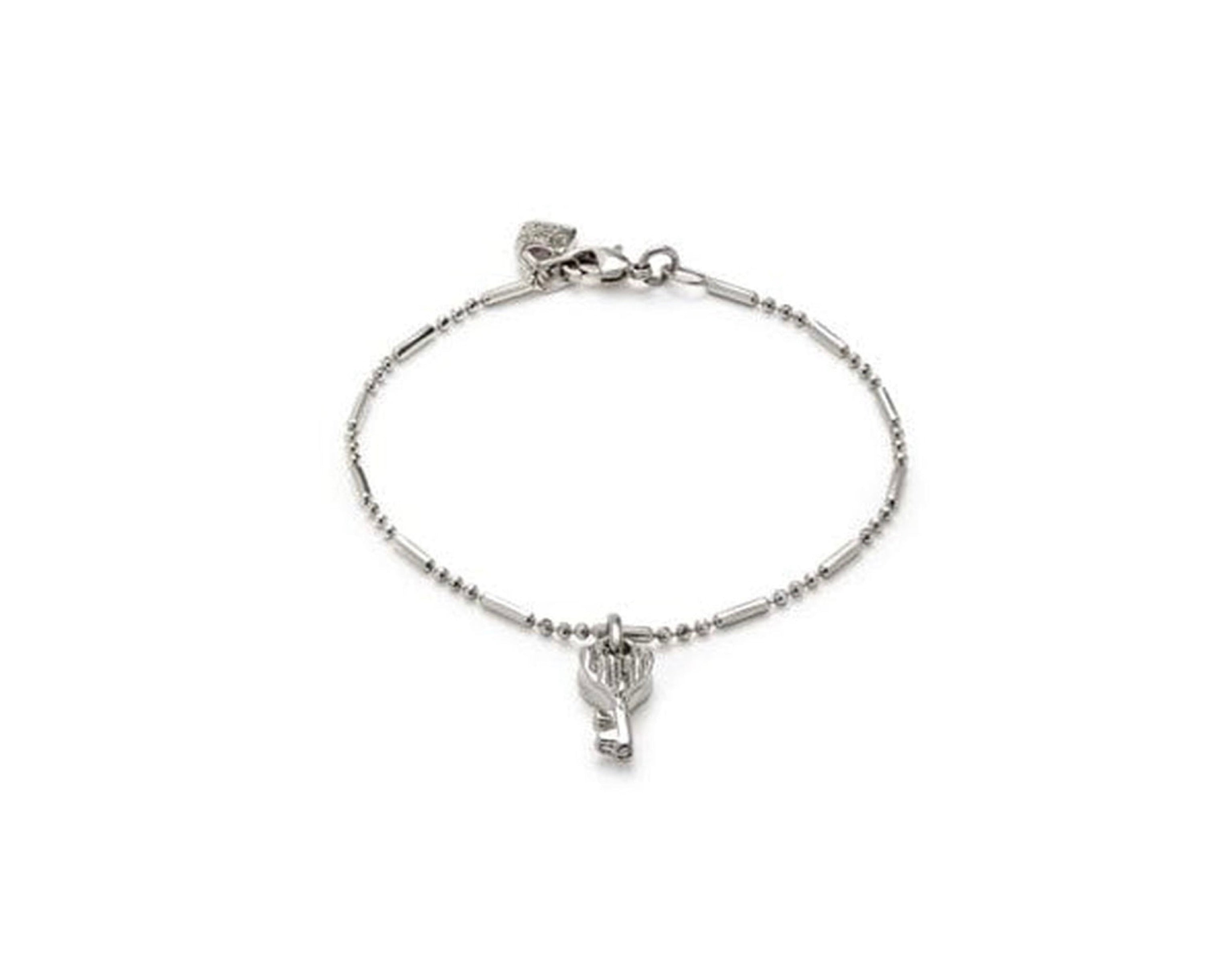UNO D 50-Ser Unico Silver Pleated Bracelet