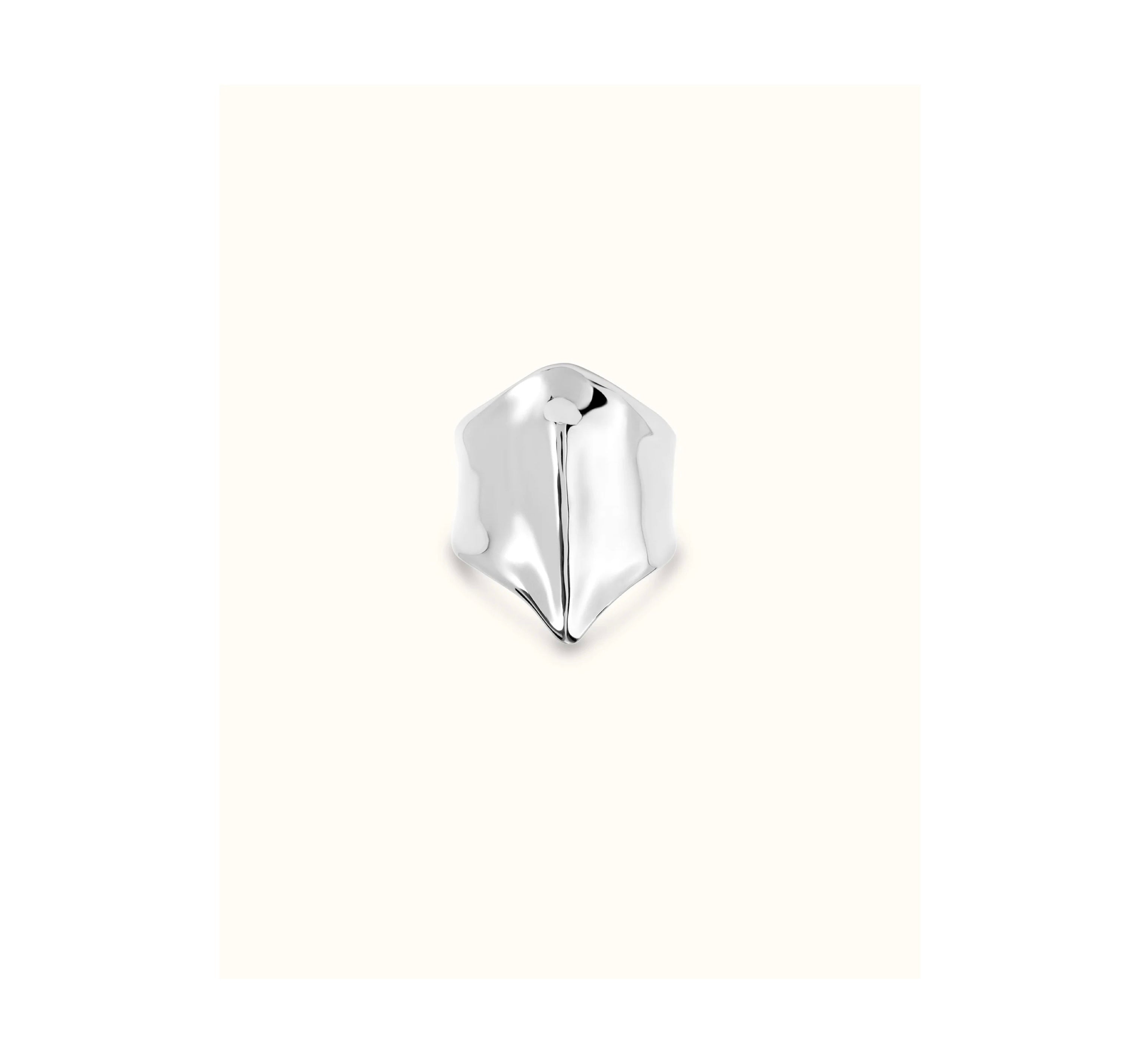 UNO D 50-Sterling silver-plated ring with the shape of a manta ray-1