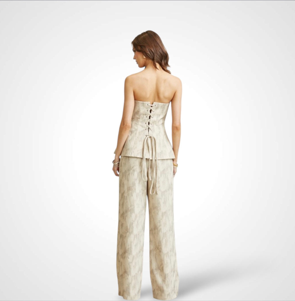 Brush Stroke Corset Top & Pant 2-pc Set