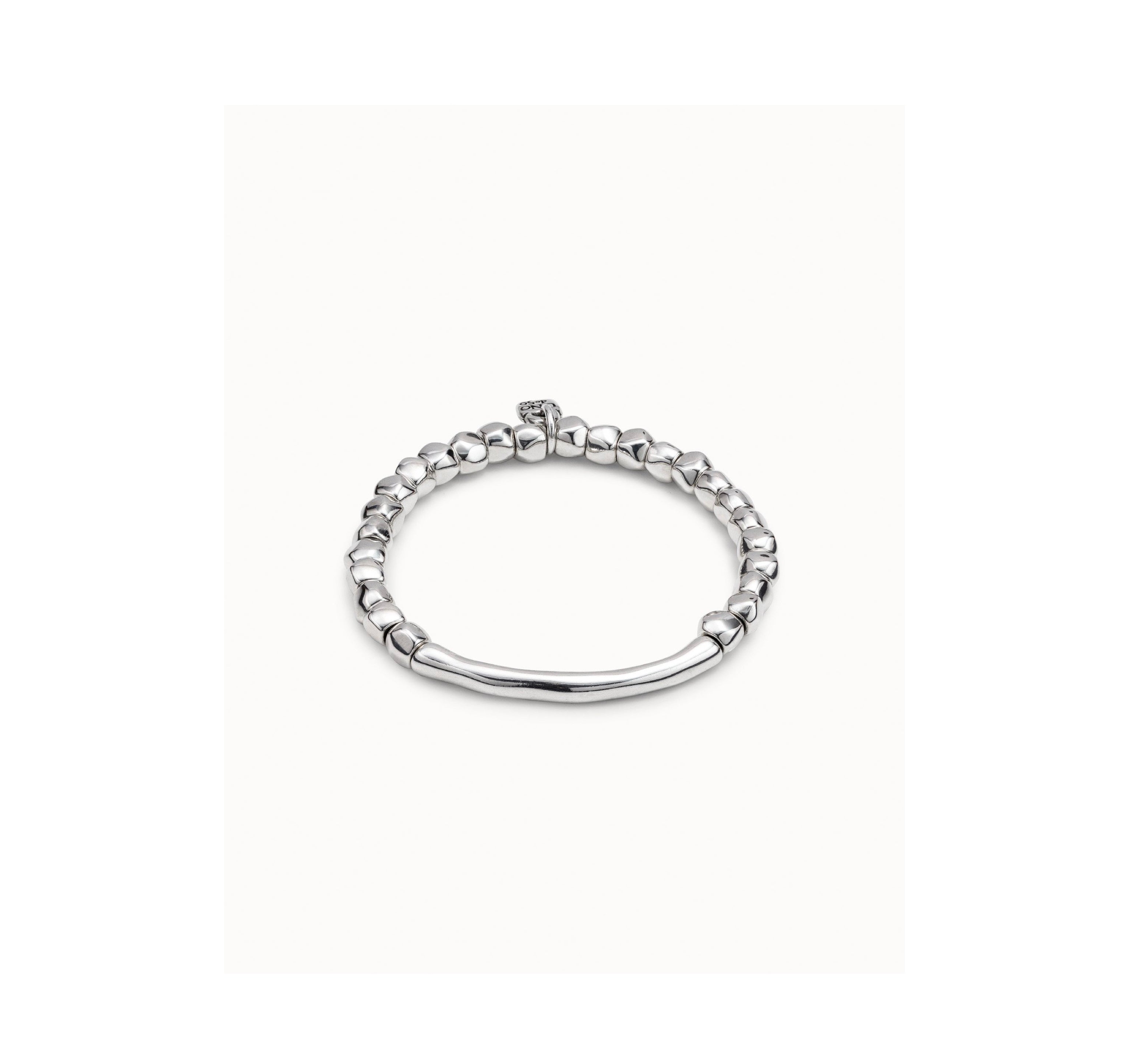 Sterling silver-plated bracelet with tubular piece
