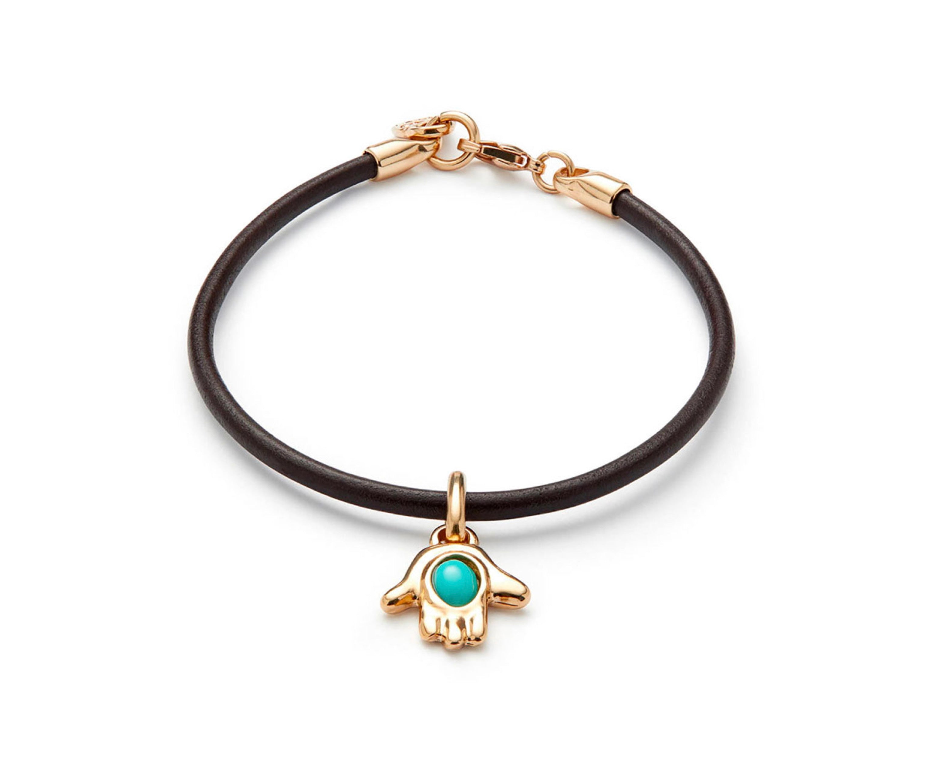 UNO D 50- SER UNICO BRACELET ,LEATHER AND GOLD
PLATED•
